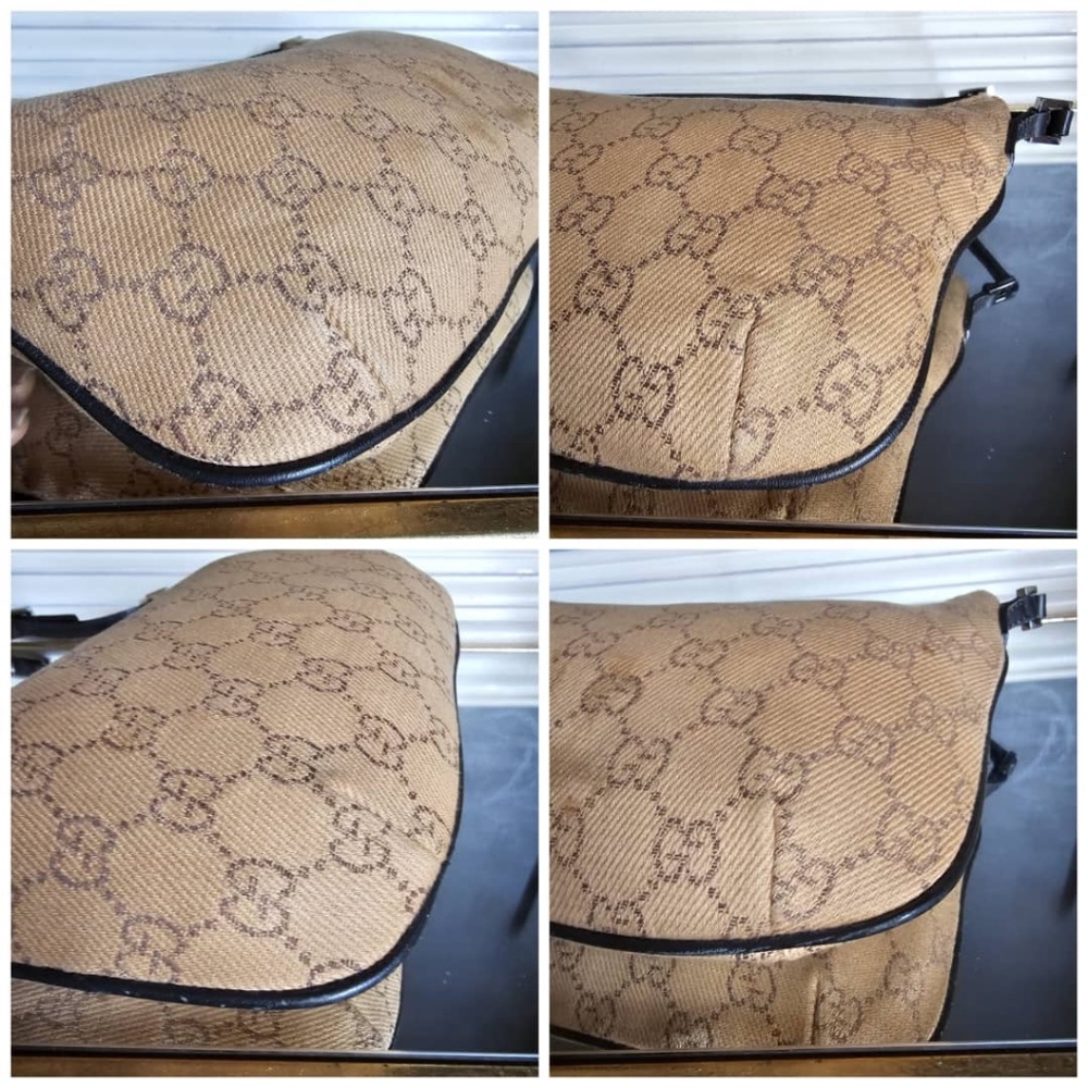 Authentic Gucci GG Canvas and Leather Zip Hobo Bag Beige/Brown - Picture 9 of 11